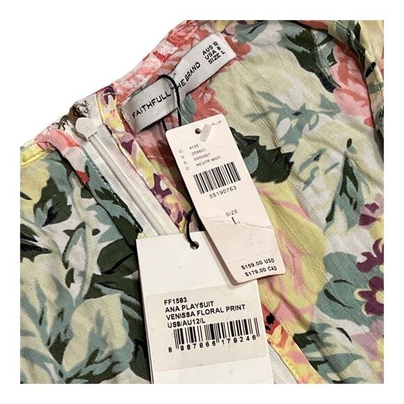 ANTHROPOLOGIE x FAITHFULL THE BRAND US 8/L Romper Ana Playsuit‎ Floral *READ* - Picture 4 of 16